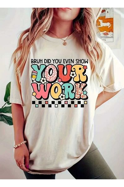 WOODROFFE Your Work Printed Γυναικείο Casual Oversize Boyfirend T-shirt