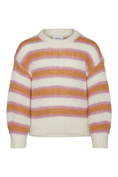 Vero Moda Girl Strickpullover VMRHAPSODY STRIPE O-NECK PULLOVER GIRL