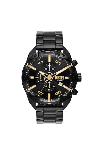 Diesel Herrenuhr mit Spikes, Schwarz, DZ4644