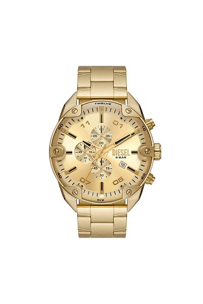Diesel Herrenuhr mit Spikes, Gold, DZ4608