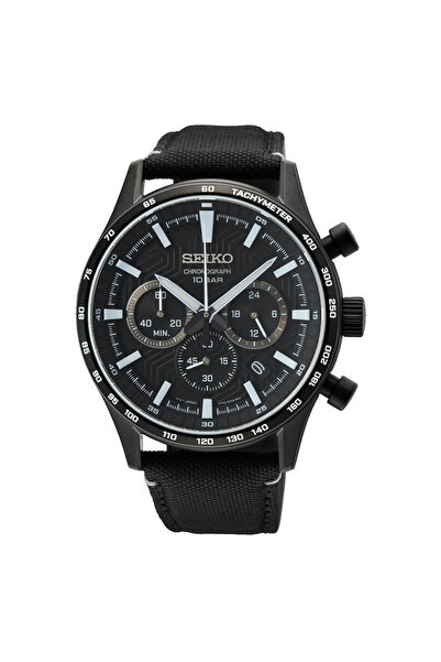 Seiko Kronograf Herren Uhr Schwarz Ssb417p1