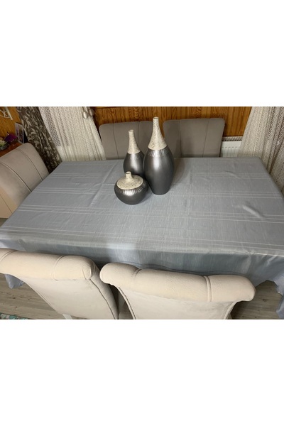 Firuze Colber Gray stain Resistant Tablecloth