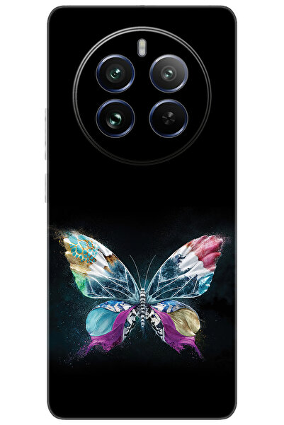 realme 12 Pro (RMX3842) Uyumlu Kılıf Desen Baskılı Silikon Kelebek Resim STK:...