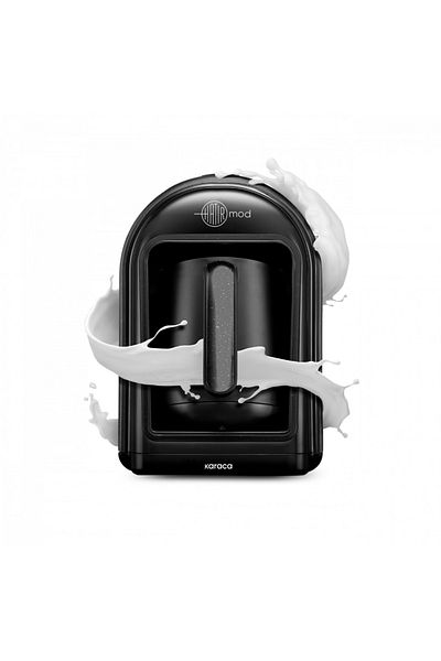 Karaca Hatir Mod Turkish Coffee Machine with Milk Shiny Black