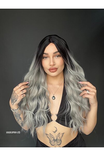 Suzan Peruk Doğal su dalgalı Medikal Tepe kısmı cilt görünümlü Uzun peruk