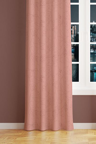 Moud's Hope Fell 4 Patterned Suede Living Room Hall Background Curtain Printed Extrafor Drawstring SINGLE WING PRD-1057