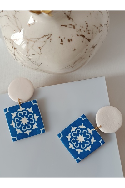 La fee aksesuar جهاز حلق فولاذي ونمط سيراميك بوليمر كلاي حلق مصنوع يدويًا بال...