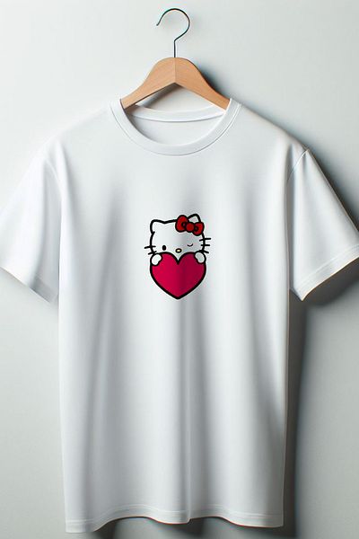 Vordevia Tricou cu panglică cu imprimeu inimă Coquette 2024 Fashion alb oversize cu decolteu