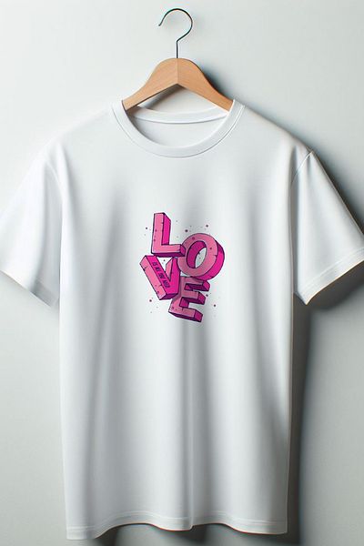 Vordevia Love Text Printed Coquette 2024 Fashion White Oversize Tshirt με λαιμόκοψη