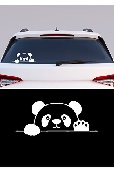 HMNL Bagajdan Bakan Panda Sticker Etiket Çıkartma Pc Laptop Araba Oto Motor 2...