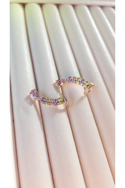 Aksesuar Çelik Renkli Zirkon Küpe