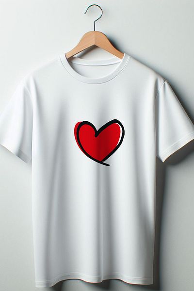 Vordevia Tricou cu imprimeu inimă Coquette 2024, alb, supradimensionat, cu decolteu