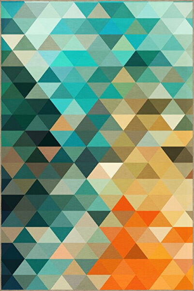 Rugs Modern Halı Multicolored Triangle Crystal Geometric Patterned Creative M...