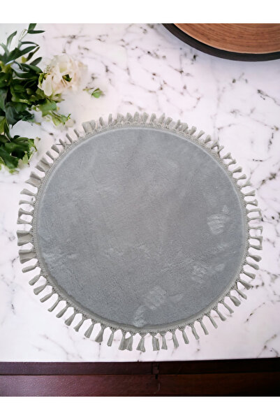 ALTUN CARPET MODERN AÇIK GIRİ YUVARLAK  PONPON SAÇAKLI POST PELÜŞ KAYMAZ TABA...