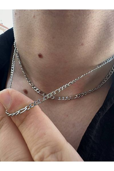 Arvens Double Figaro Men's Necklace Women's Stainless Steel Unisex Non-Tarnish Color-Tossing