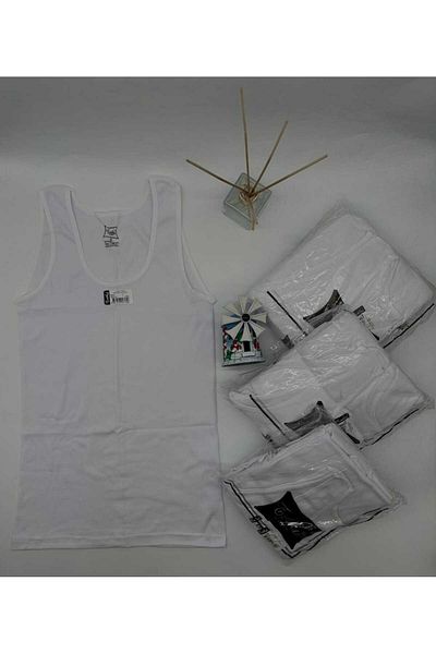İncilaksesuar 6-Piece Men's Combed Cotton Oversize Tank Top - Tutku