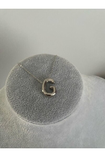 Judas Takı G Harf Gümüş Renk Balon Kolye, Baş Harf Kolye