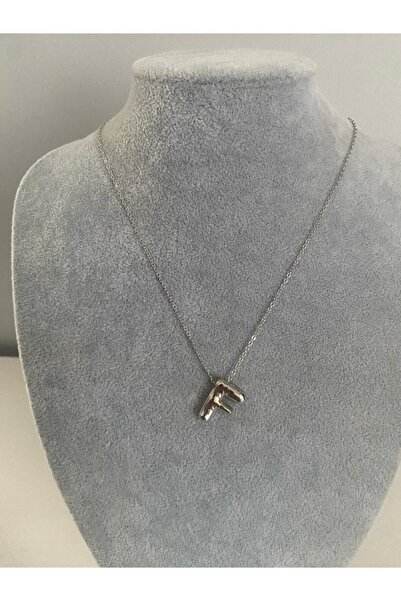 Judas Takı Letter F Silver Color Balloon Pendant,High Letter Necklace