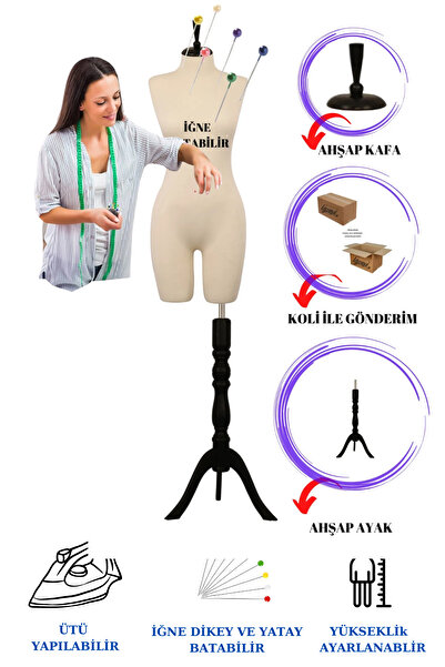 Manken İstanbul Pantalon Giyebilen Full Iğne Batabilen Bayan 38 Beden Terzi M...