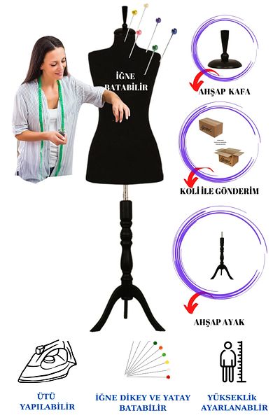 Manken İstanbul Size 40 Full Needle Sinking Tailor Manikin - Proofing Manikin Display Manikin. Po-01