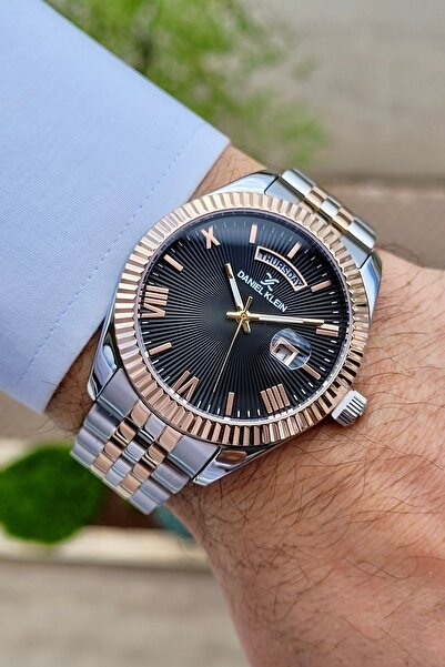 Daniel Klein Bronz Gümüş Renk 24 Ay Garantili Takvim ve Gün Fonksiyonlu Erkek...