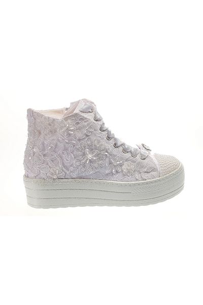 Ayakkabı Tutkusu Stilo ® Pantofi de Mireasa Sport - Aplicatie Alba, Fermoar Interior, Detaliu Perla