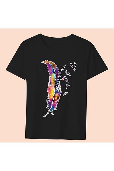 Advantage Trend Feather Map Black T-Shirt Model27 10082