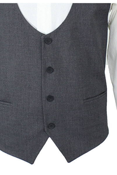 MENTOR REGALO U Collar Gray Vest - Plus Size, Dobby 52010
