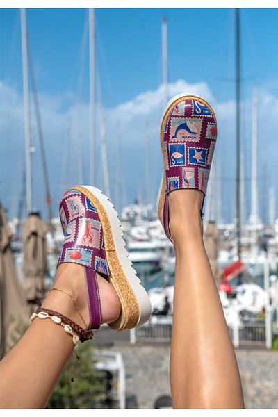 Dogo Women's Vegan Leather Purple Thick Sole Sandals - Spaces And Places Design