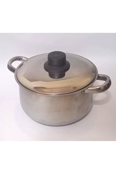 abnturk 19cm Kapaklı Çelik Tencere 2 Litre Tabansız Sos ve Yemek Isıtmak için Çelik Kapaklı Mini Tencere