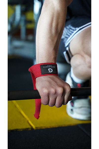 GAZELMANYA Weight Lifting Strap Wrist Strap Fitness Crossfit Weightlifting Strap / Lifting Straps - Red