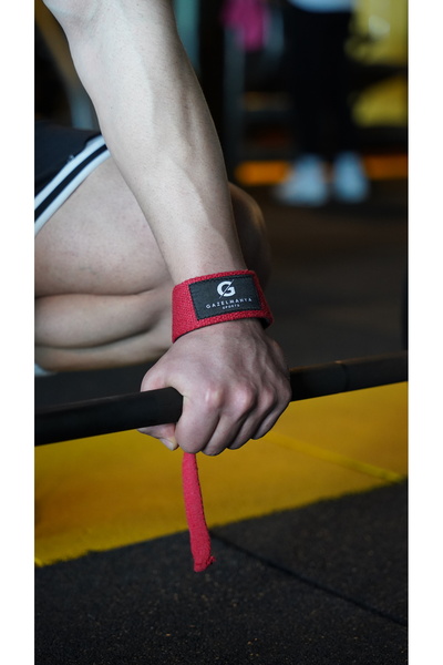 GAZELMANYA Weight Lifting Strap Wrist Strap Fitness Crossfit Weightlifting Strap / Lifting Straps - Red