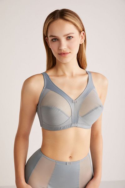 Kom γκρι χρώμα Χωρίς σύρμα, χωρίς σύρμα, Soft Fabric Gatherer minimizer Σουτιέν νέα σεζόν