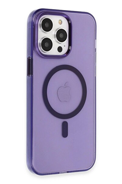 NewFace حافظة آيفون 14 برو شفافة من ترون - أرجواني غامق 346109