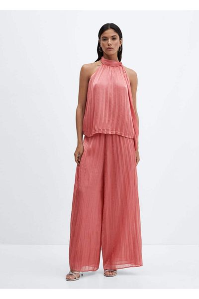 MANGO Woman Pleated wideleg pants