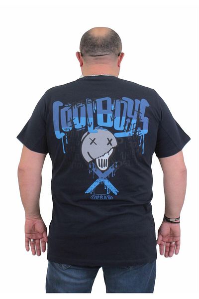 MocGrande Ανδρικό μπλουζάκι μεγάλου μεγέθους Navy Cool Boys - Crew Neck 24125