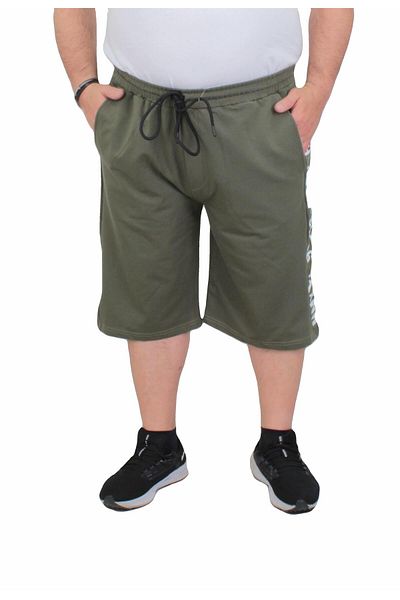 MocGrande Plus Size Men's Combed Cotton Shorts Mmxvii 24625 Khaki