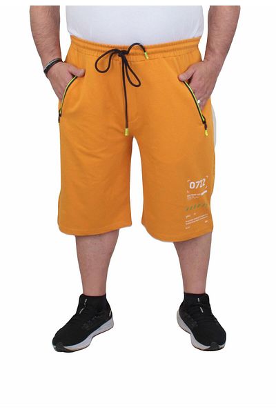 MocGrande Pantaloni scurți din bumbac pieptănat de mărime mare pentru bărbați - Run Your City 24634 MUSTARD