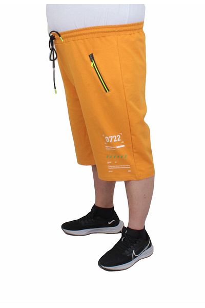 MocGrande Pantaloni scurți din bumbac pieptănat de mărime mare pentru bărbați - Run Your City 24634 MUSTARD