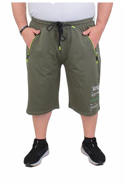 MocGrande Men's Plus Size Combed Cotton Shorts Run Your City 24634 KHAKI