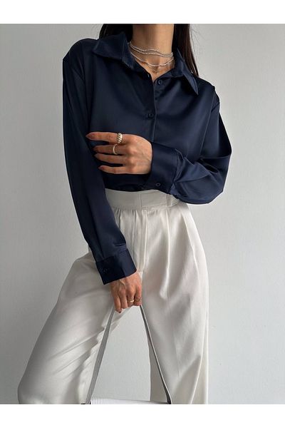 Ekim Store قميص ساتان عادي
