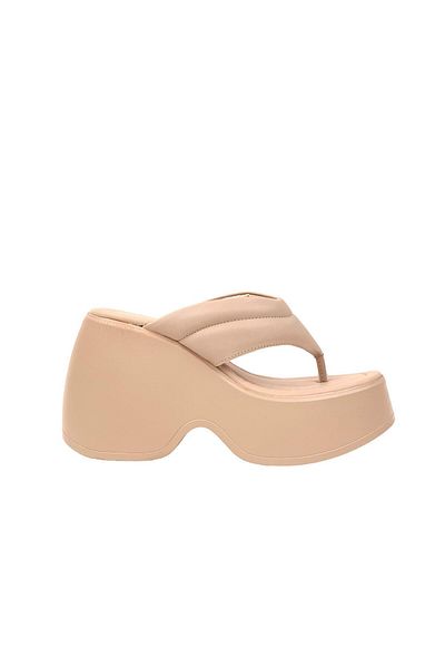 bescobel Women's Jerma Nut High Platform Flip Flops 10 Cm