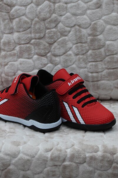 Kinetix Enta TF Red Black Lawn Field Carpet Field Boys Children Football Shoes