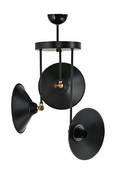 DEDE TRIPLE NERO MODERN CHANDELIER WITH BLACK HAT