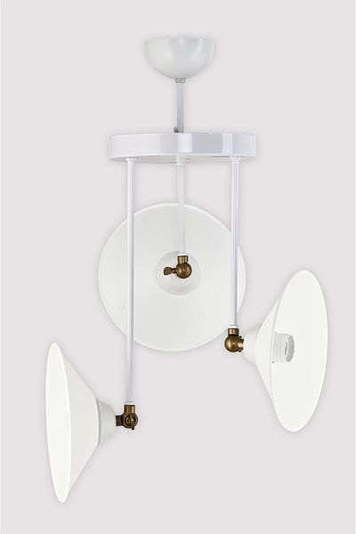 DEDE TRIPLE BLANCO MODERN CHANDELIER WITH WHITE HAT