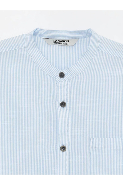 LC Waikiki Cămașă pentru băieți cu mânecă scurtă, cu dungi și guler standard,...