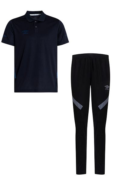 UMBRO Men's Tracksuit Set Casual Long Sleeve Sports Regular Fit Polo Collar T-Shirt & Sweatpants Skinny Leg