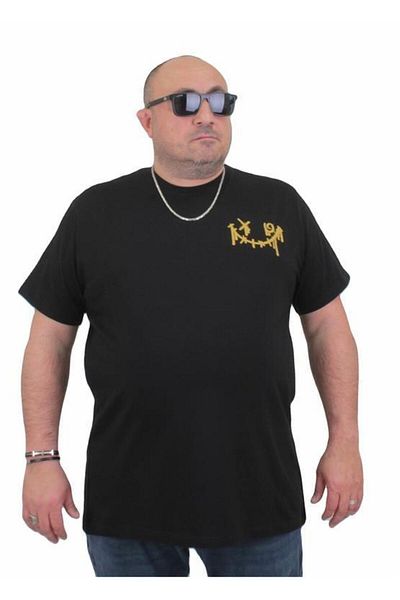 Starbattal Ανδρικό μπλουζάκι μαύρο σε μεγάλο μέγεθος - Crew Neck, Gang 24132