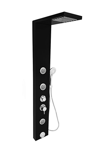 Jet Banyo Venüs Siyah Masajlı Duş Paneli- Dikey Jakuzi - Duş Robotu - El Duşu...