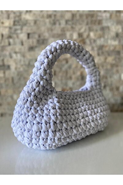 örgü BEYAZ EL ÇANTASI